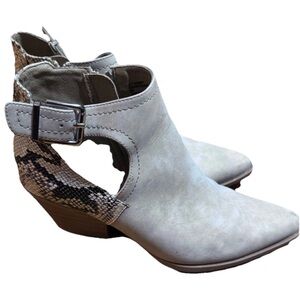 Seven Dials Tan Ankle Boots with Snake Print